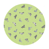 Seals on Iced Lime with Pearl - Small Things Polar Animals Collection - Lewis & Irene Fabrics