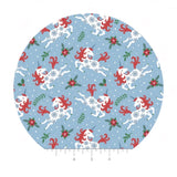 3 meters left! - Holiday Unicorns in Blue - It's Always Unicorn Season Collection - Camelot Fabrics