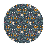 1.5 meters left! - Floral Pears with Copper Metallic on Dark Blue - Wintertide Collection - Lewis & Irene Fabrics