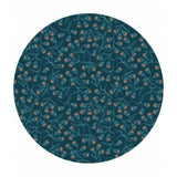 3 meters left! - Enchanted Flowers on Dark Teal with Copper Metallic - Enchanted Collection - Lewis & Irene Fabrics