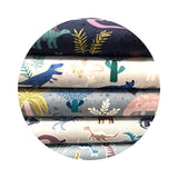 1.5 meters left! - Volcano & Dinos with Glow in the Dark on Natural - Dino Glow Collection - Lewis & Irene Fabrics