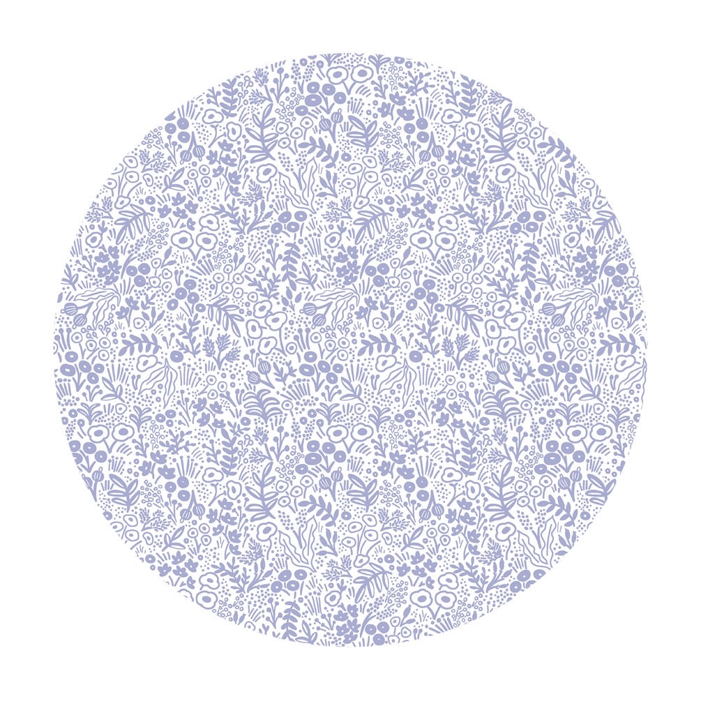 2 meters left! - Tapestry Lace in Periwinkle Cotton - Basics by Rifle Paper Co. - Cotton + Steel Fabrics