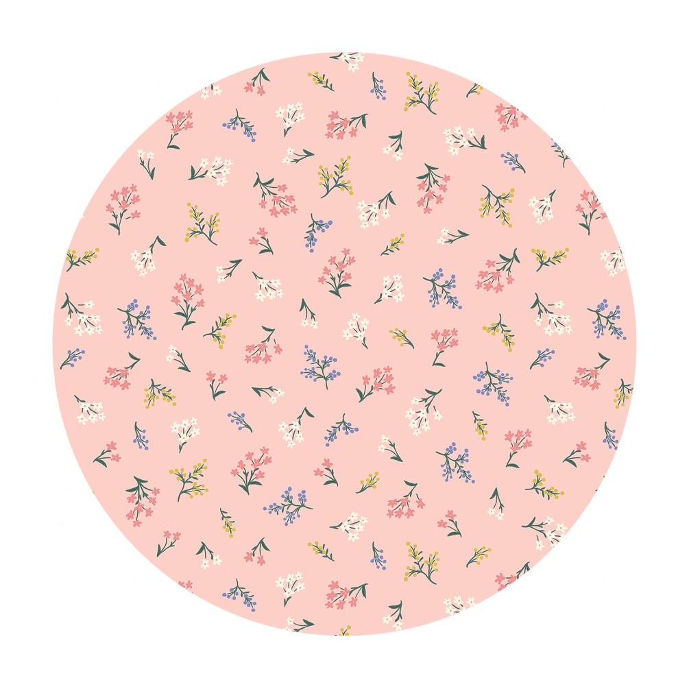 2 meters left! - Petites Fleurs Cotton in Blush - Strawberry Fields by Rifle Paper Co. - Cotton + Steel Fabrics