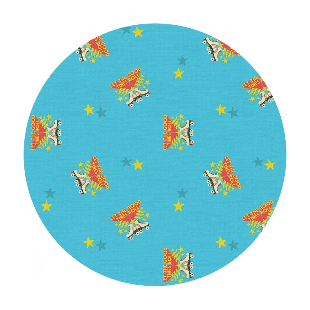 Skates on Blue - Let the Good Times Roll Collection - Paintbrush Studio Fabrics