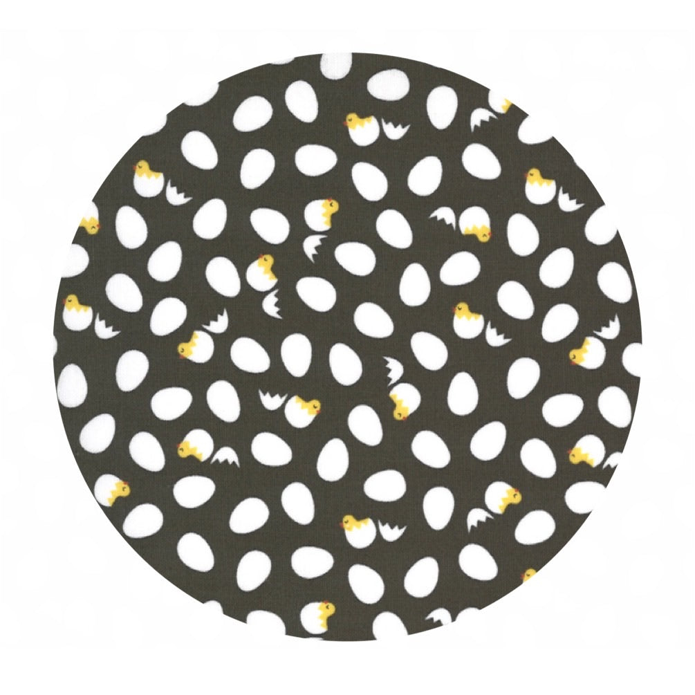 3.5 meters left! - Here Chicky in Gray - On the Farm Collection - Moda Fabrics