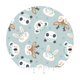 Animal Flower Crowns in Blue - Floral Menagerie Collection - Camelot Fabrics