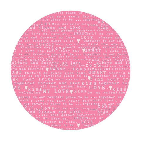 .5 meters left! - Love Text in Pink - Sending Love Collection - Riley Blake Designs