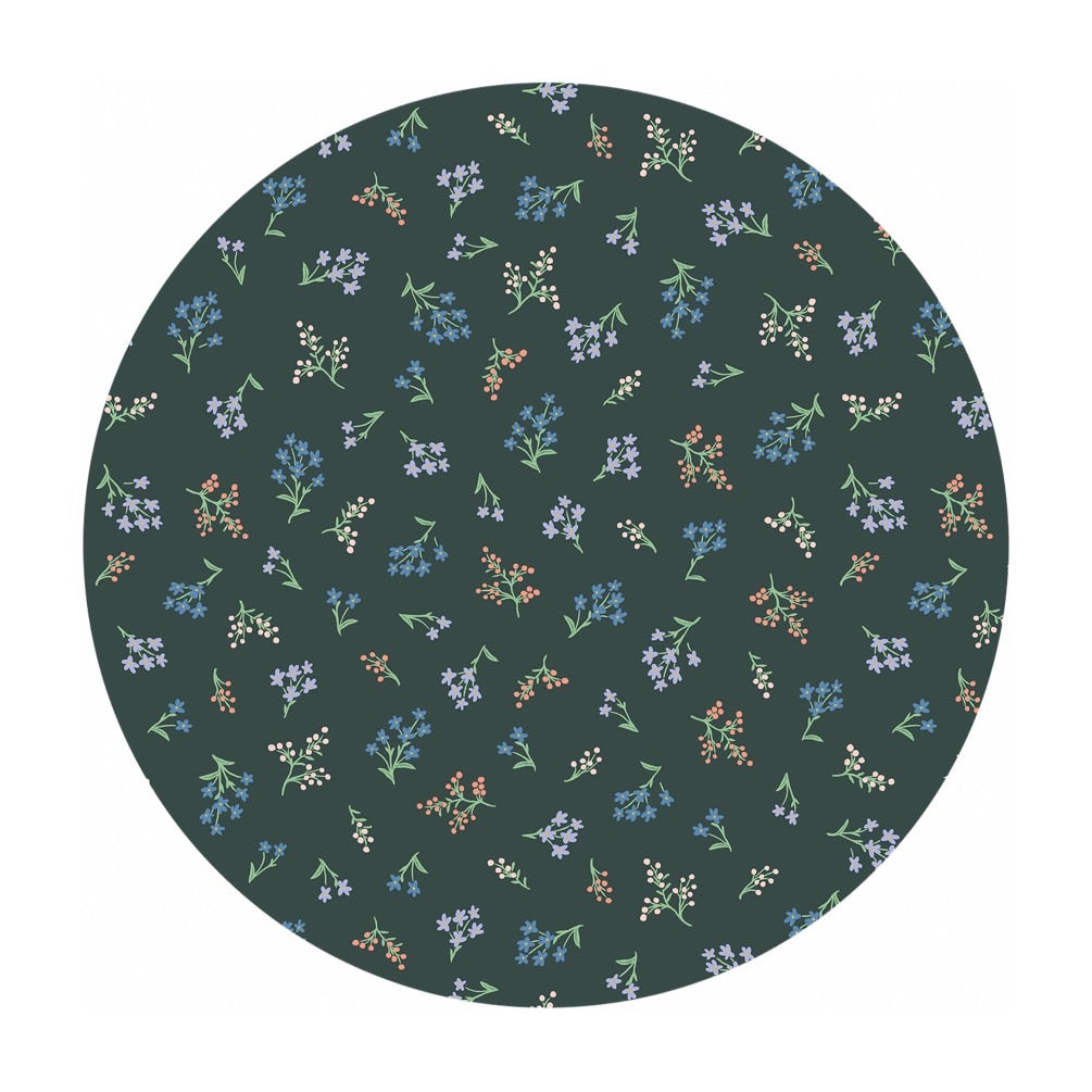 1 meter left! - Petites Fleurs Cotton in Hunter - Strawberry Fields by Rifle Paper Co. - Cotton + Steel Fabrics