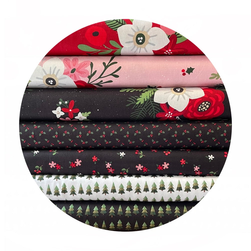 7 Piece Half Meter Bundle - Holly Holiday Collection - Riley Blake Designs