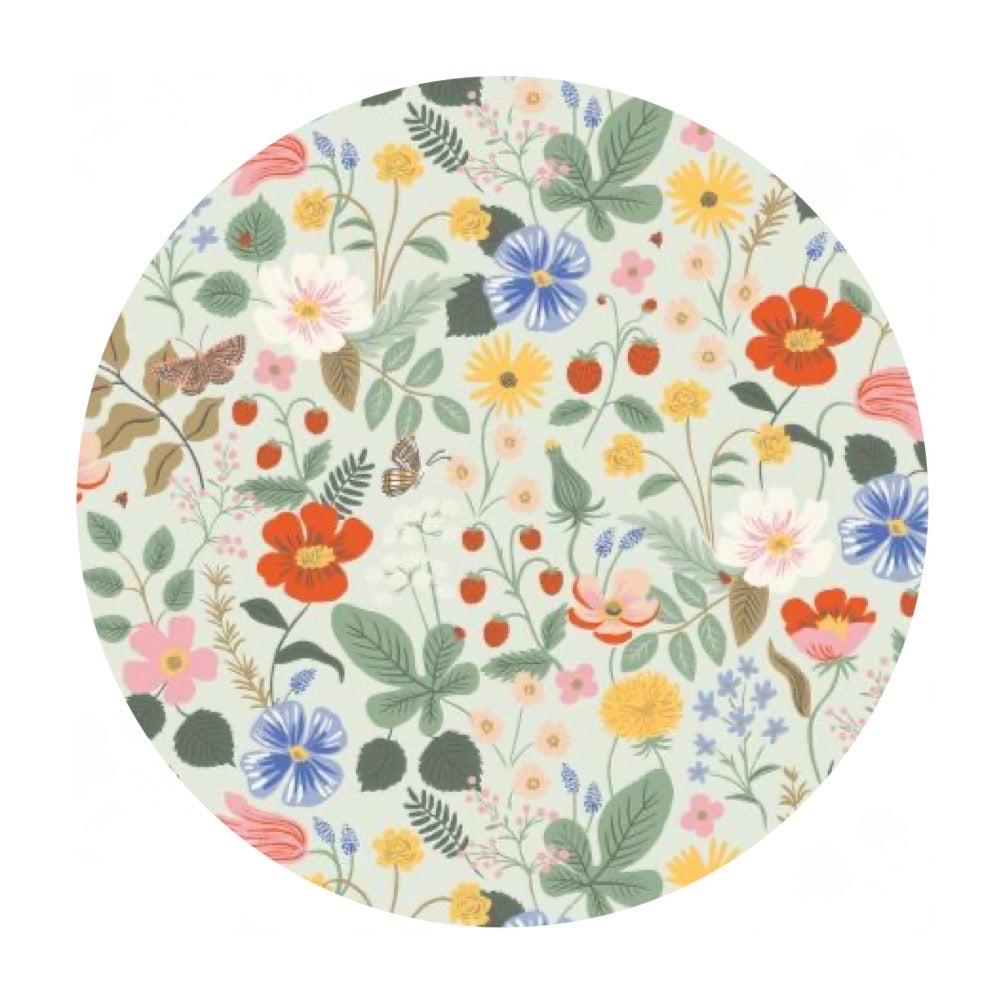Strawberry Fields Cotton in Mint - Strawberry Fields by Rifle Paper Co. - Cotton + Steel Fabrics
