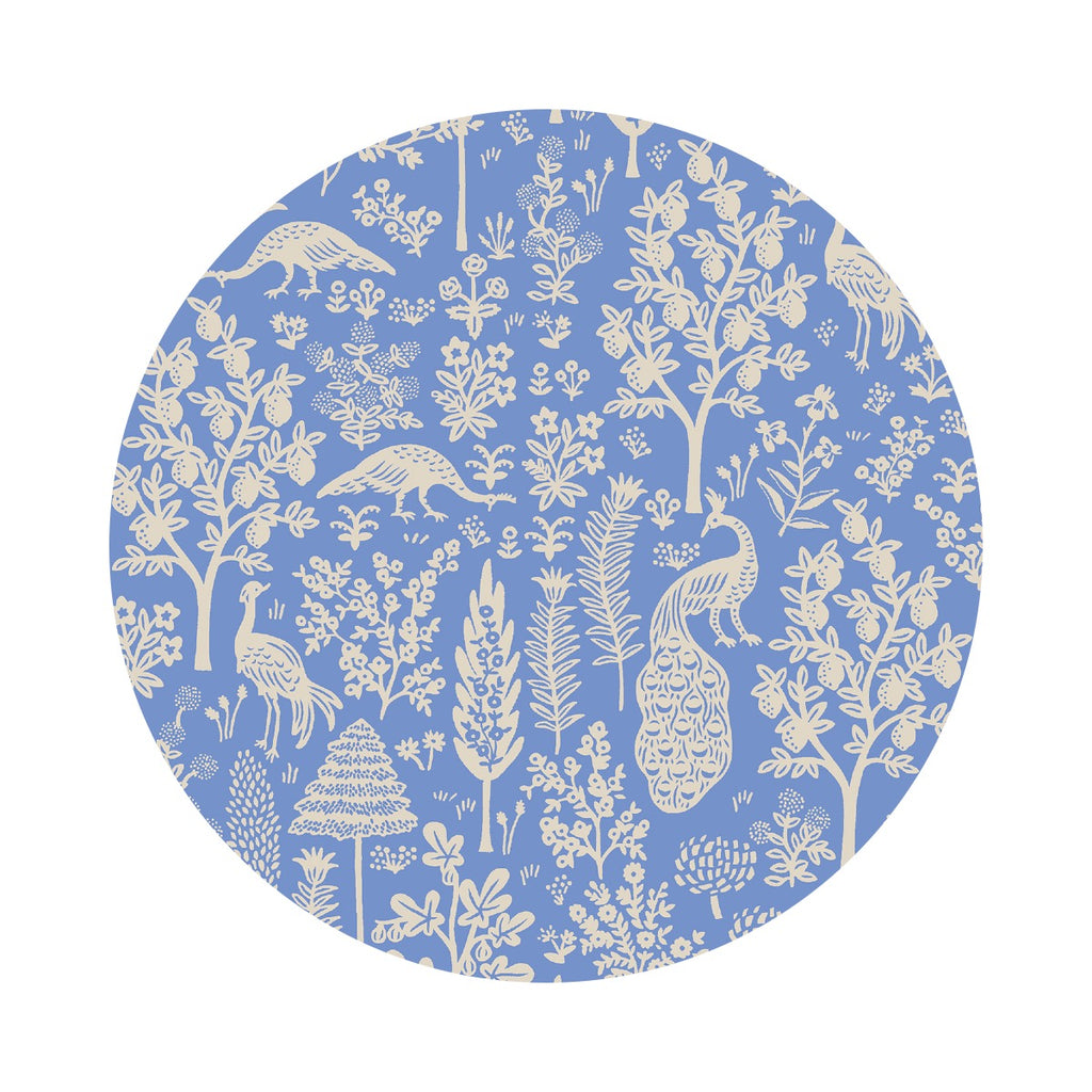 1.5 meters left! - Menagerie Silhouette in Blue Cotton - Camont Collection by Rifle Paper Co. - Cotton + Steel Fabrics