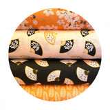 2.5 meters left! - Plumage in Metallic Orange - Black Swan Collection - Camelot Fabrics