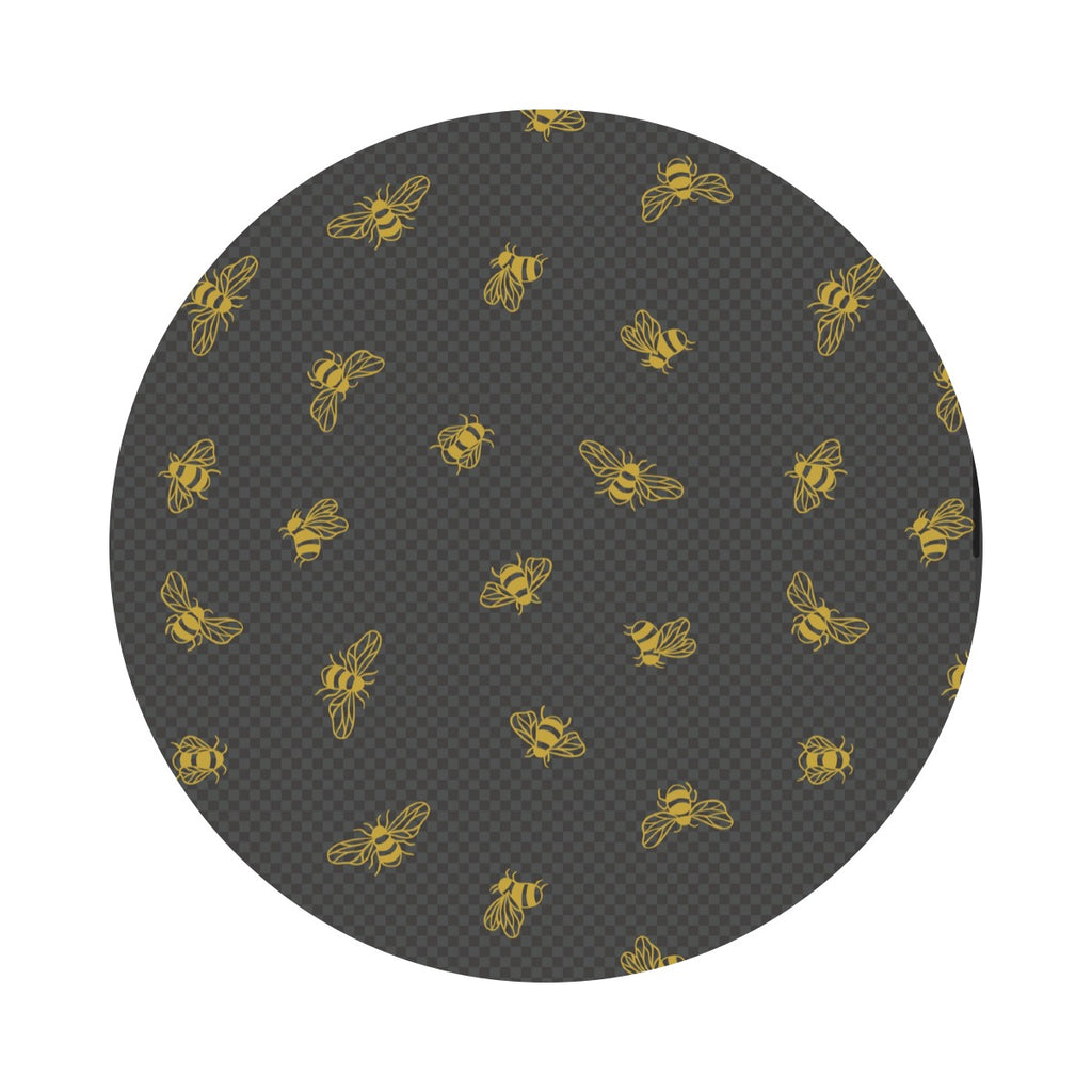 1 meter left! - Metallic Gold Bees on Charcoal - Honey Bee Collection - Lewis & Irene Fabrics