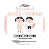 1 panel left! - Doll Main Pink - Rosie & Rowan - Doll Fabric Cottons - Riley Blake Designs - Each Panel Makes 2 Dolls!