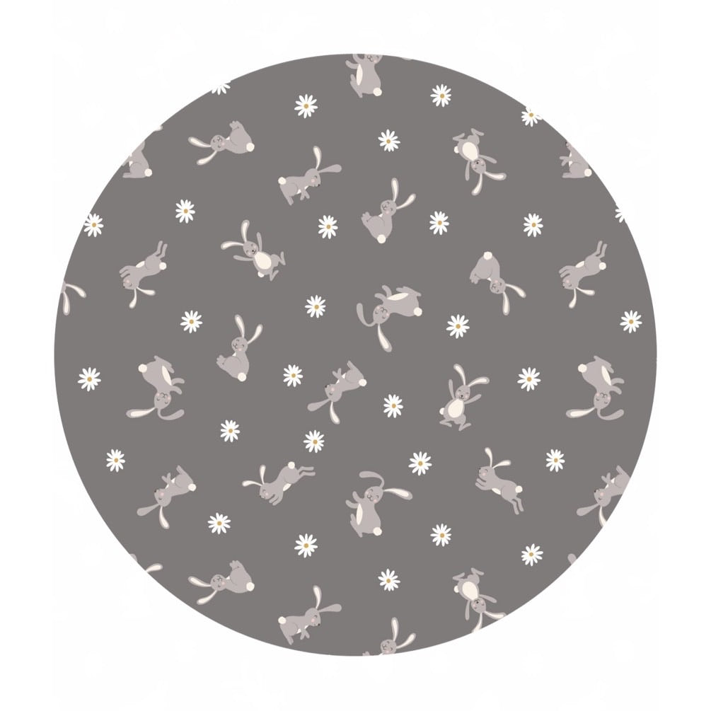 .5 meters left! - Bunnies on Gray - Bunny Hop Collection - Lewis & Irene Fabrics