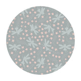 Light Gray Floral Fairies with Silver Metallic - Fairy Clocks Collection - Lewis & Irene Fabrics