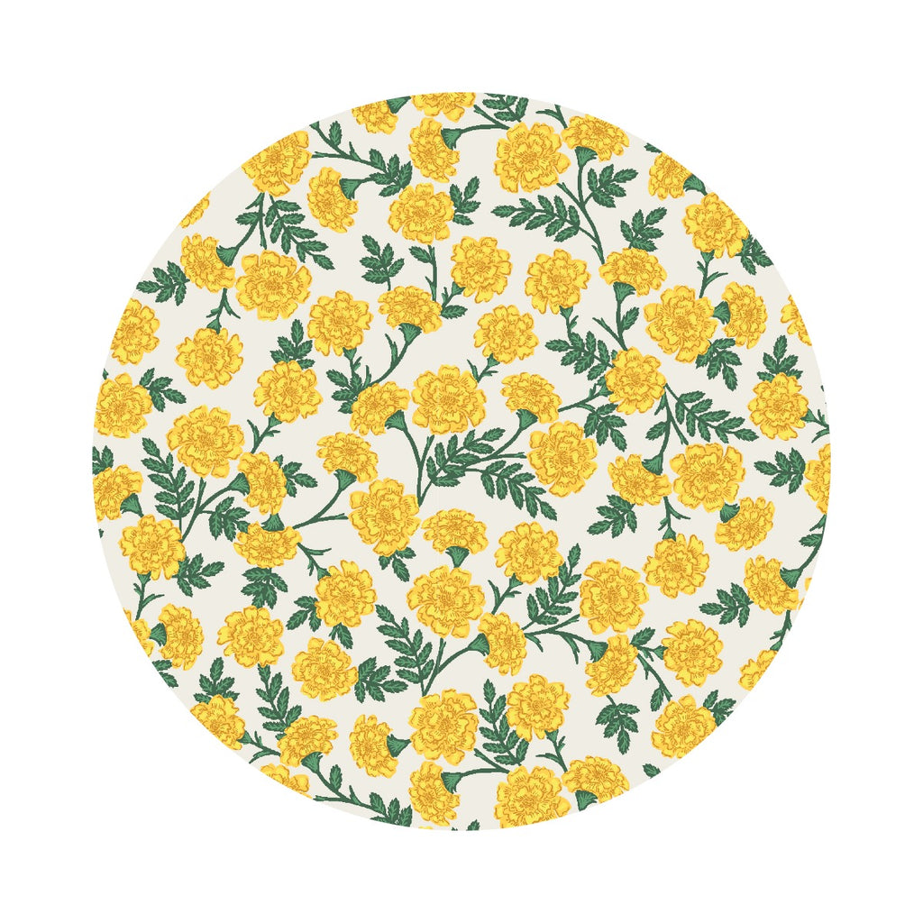 2.5 meters left! - Dianthus in Yellow - Bramble by Rifle Paper Co. - Cotton + Steel Fabrics