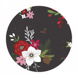 3 meters left! - Main in Charcoal - Holly Holiday Collection - Riley Blake Designs