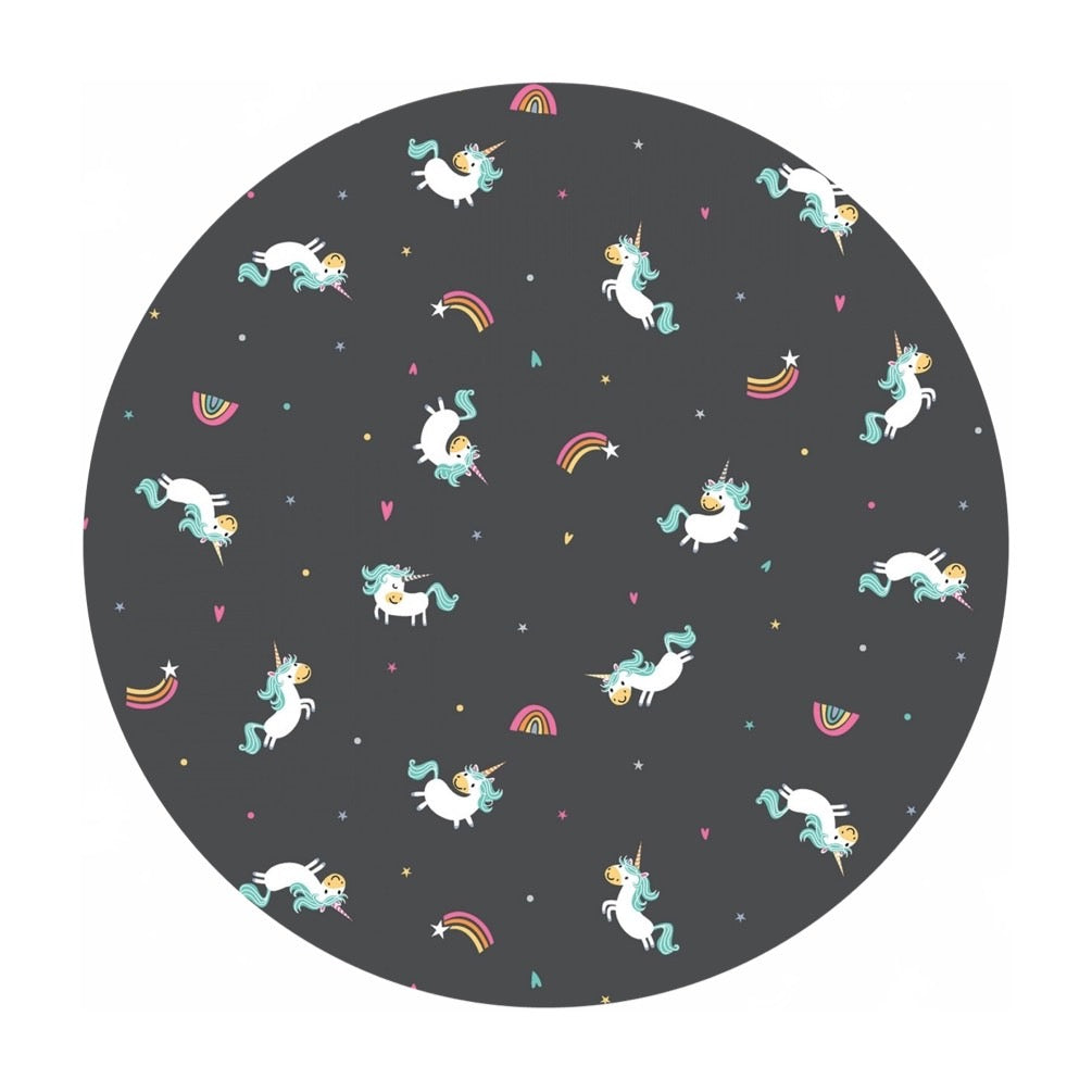 4.5 meters left! - Unicorn Toss in Charcoal - Unicorn Kingdom Collection - Riley Blake Designs