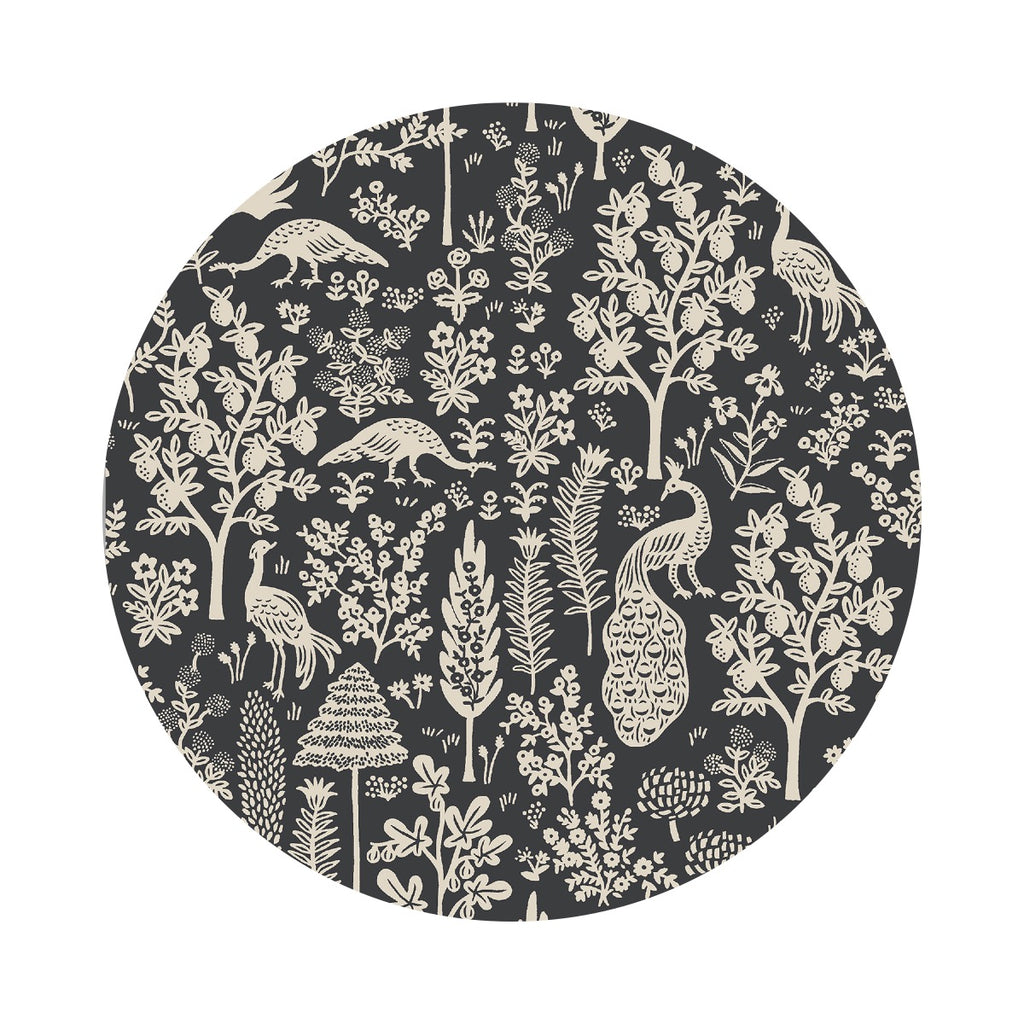 1.5 meters left! - Menagerie Silhouette in Black Cotton - Camont Collection by Rifle Paper Co. - Cotton + Steel Fabrics