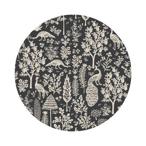3.5 meters left! - Menagerie Silhouette in Black Cotton - Camont Collection by Rifle Paper Co. - Cotton + Steel Fabrics