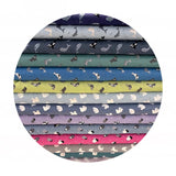 Whales on Indigo Blue with Pearl - Small Things Polar Animals Collection - Lewis & Irene Fabrics