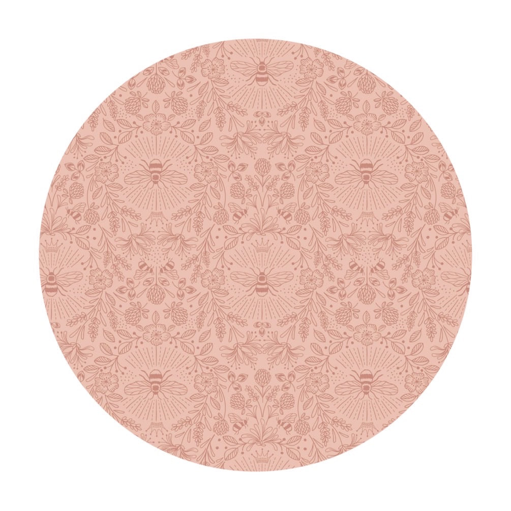 Queen Bee on Peachy Pink - Queen Bee Collection - Lewis & Irene Fabrics