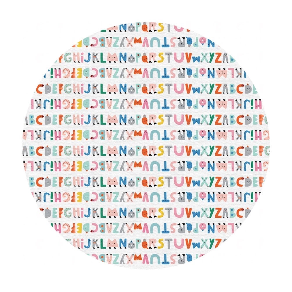 Alphabet Stripe - Animal Alphabet Collection - Paintbrush Studio Fabrics