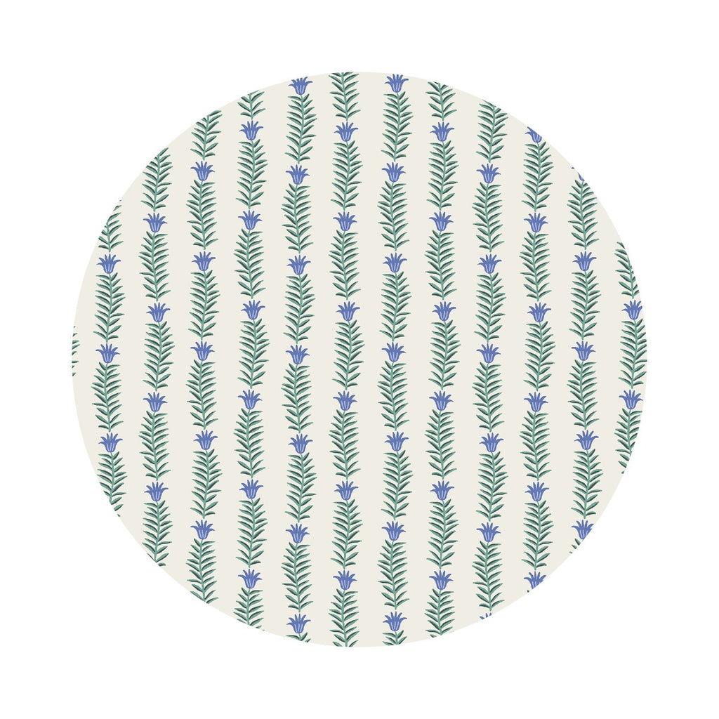 4 meters left! - Eden in Blue on Cream Cotton - Camont Collection by Rifle Paper Co. - Cotton + Steel Fabrics