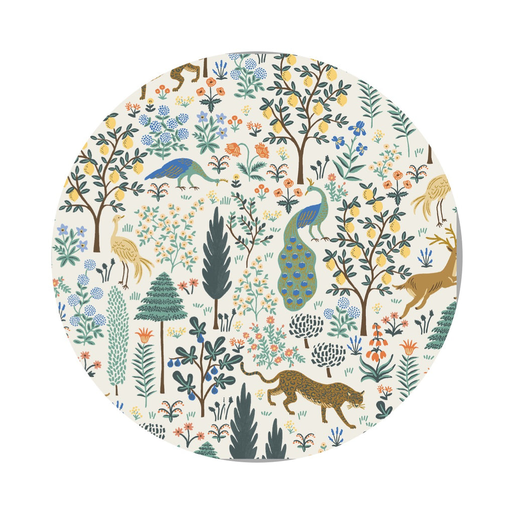 1.5 meters left! - Menagerie in Cream Cotton with Gold Metallic - Camont Collection by Rifle Paper Co. - Cotton + Steel Fabrics