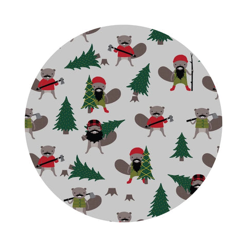 Tree Cutting in Gray - Purely Canadian EH : Holid'EH Season Collection - Robert Kaufman Fabrics