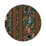 Holly Jolly Nutcracker in Evergreen Canvas with Gold Metallic - Holiday Classics IV by Rifle Paper Co. - Cotton + Steel Fabrics
