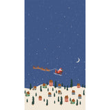 Santa's Sleigh on Navy Metallic Cotton - Holiday Classics V by Rifle Paper Co. - Cotton + Steel Fabrics