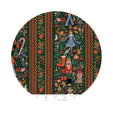 Holly Jolly Nutcracker in Evergreen Canvas with Gold Metallic - Holiday Classics IV by Rifle Paper Co. - Cotton + Steel Fabrics