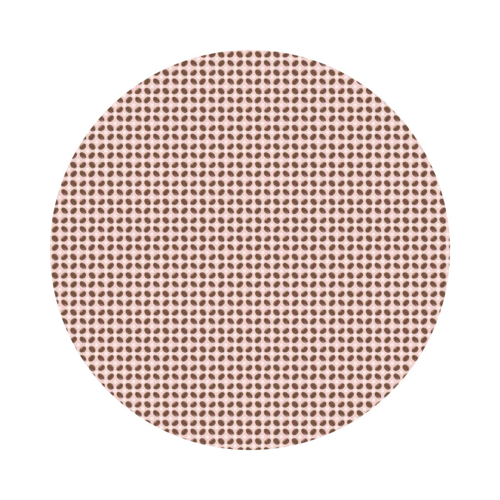 Coffee Bean Kisses in Light Pink - Tini Time Collection - Camelot Fabrics