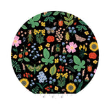 1.5 meters left! - Curio Floral in Black Metallic - Curio by Rifle Paper Co. - Cotton + Steel Fabrics