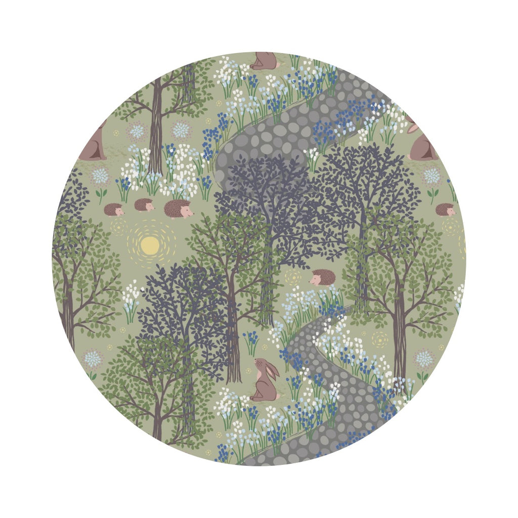 Bluebell Wood on Sage Green - Bluebell Collection - Lewis & Irene Fabrics