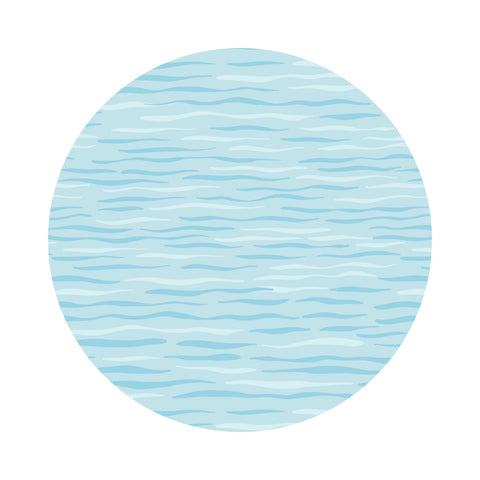 Light Blue Waves - Puffin Rock Collection - Lewis & Irene Fabrics