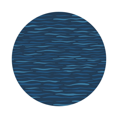 Dark Blue Waves - Puffin Rock Collection - Lewis & Irene Fabrics