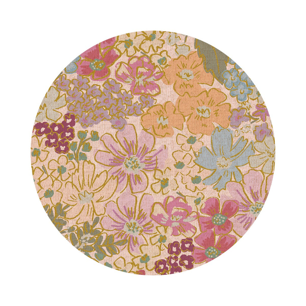 Mimi in Plum Metallic Canvas - English Rose Collection by Rifle Paper Co. - Cotton + Steel Fabrics