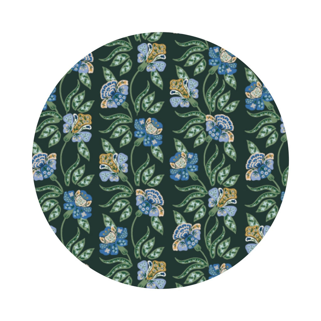 Posie in Hunter - Dahlia Collection by Rifle Paper Co. - Cotton + Steel Fabrics