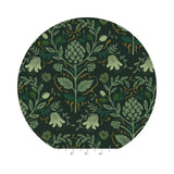 Artichoke in Hunter Metallic Canvas - Dahlia Collection by Rifle Paper Co. - Cotton + Steel Fabrics