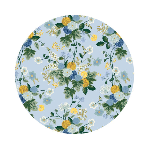 Dahlia in Blue - Dahlia Collection by Rifle Paper Co. - Cotton + Steel Fabrics