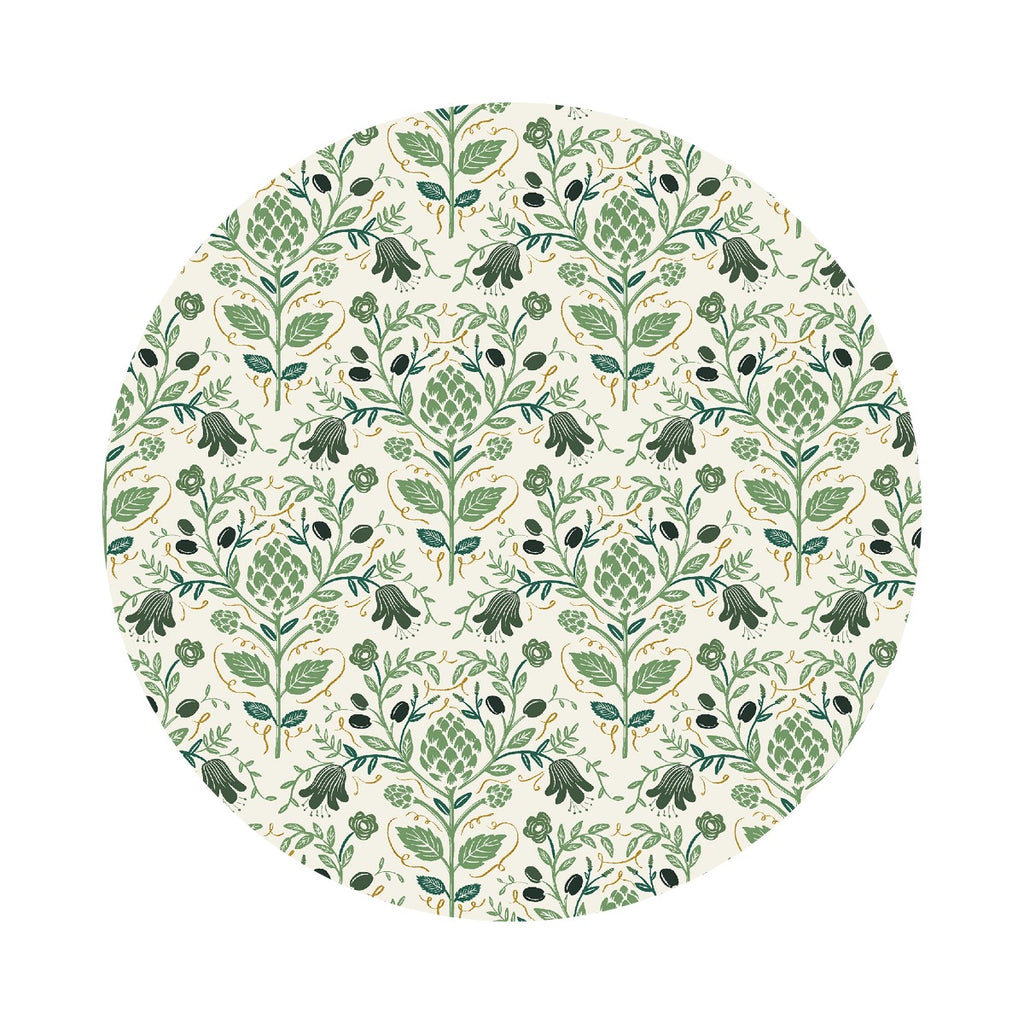 Artichoke in Cream Metallic - Dahlia Collection by Rifle Paper Co. - Cotton + Steel Fabrics