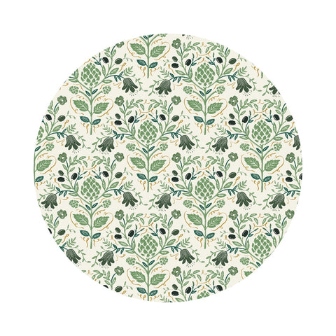 Artichoke in Cream Metallic - Dahlia Collection by Rifle Paper Co. - Cotton + Steel Fabrics