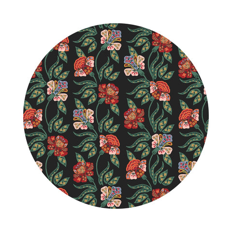 Posie in Black Cotton - Dahlia Collection by Rifle Paper Co. - Cotton + Steel Fabrics