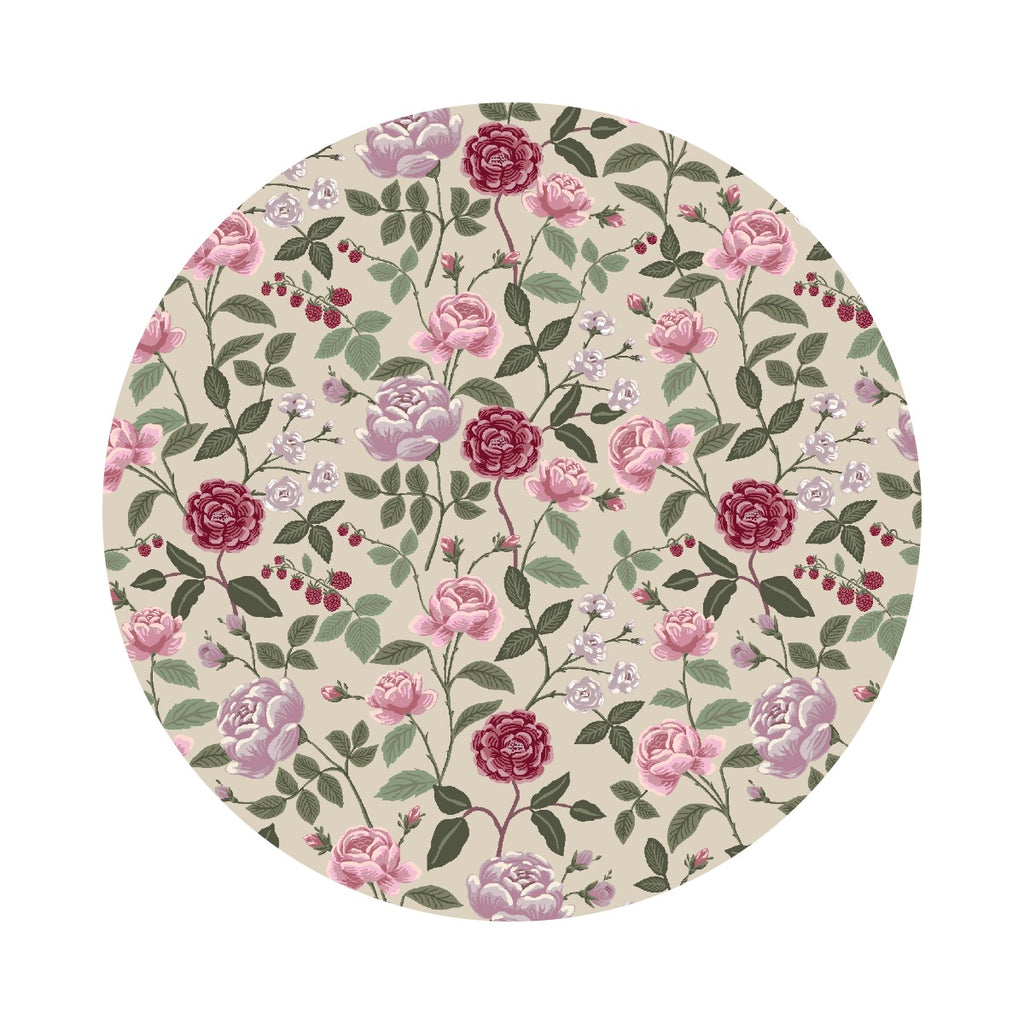 Roses in Plum Cotton - English Rose Collection by Rifle Paper Co. - Cotton + Steel Fabrics