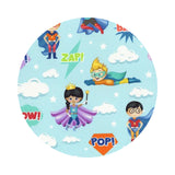 Super Heroes in Aqua - My Heroes Collection - Kanvas Studio - Benartex