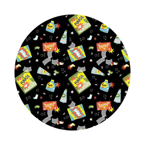 Suds & Purrs in Wren - Cats in the Laundry Collection - Dear Stella Fabrics