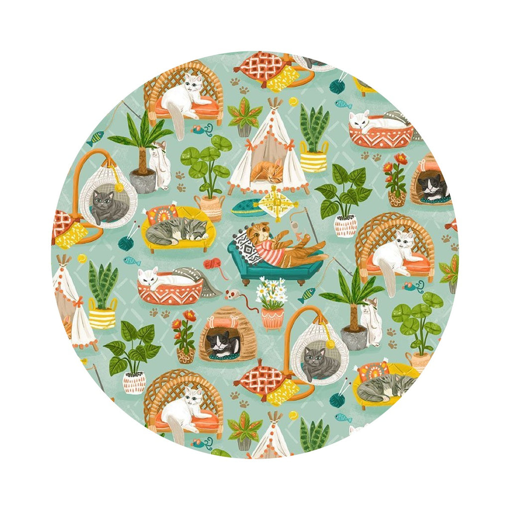 4 meters left! - Cute Napping Cats - Purrfect Life Collection - Timeless Treasures